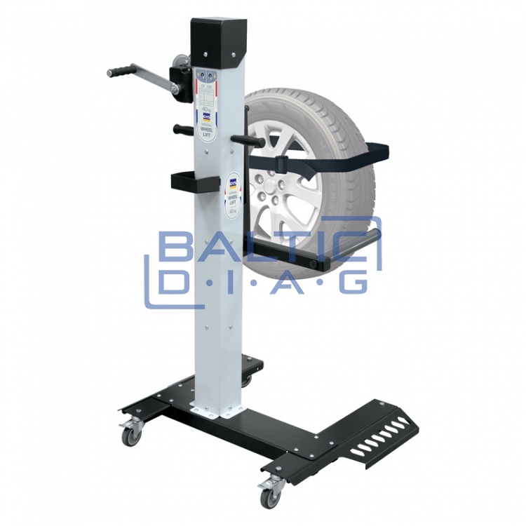 Manual wheel lift for automotive workshops