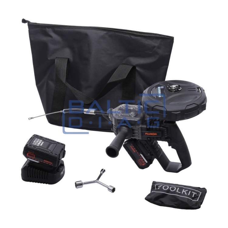 Cordless cable pulling device FLUXON 80kg 20m with battery and charger