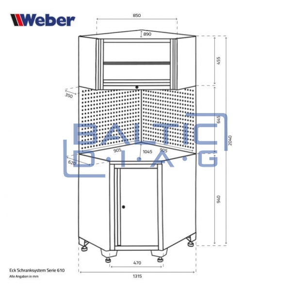Professional corner workbench 610 Weber