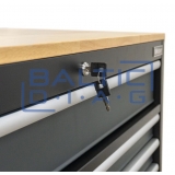 Mobile workshop trolley with 9 drawers and wooden worktop Weber