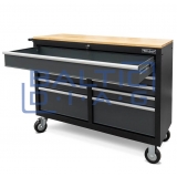 Mobile workshop trolley with 9 drawers and wooden worktop Weber