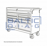 Mobile workshop trolley with 9 drawers and wooden worktop Weber