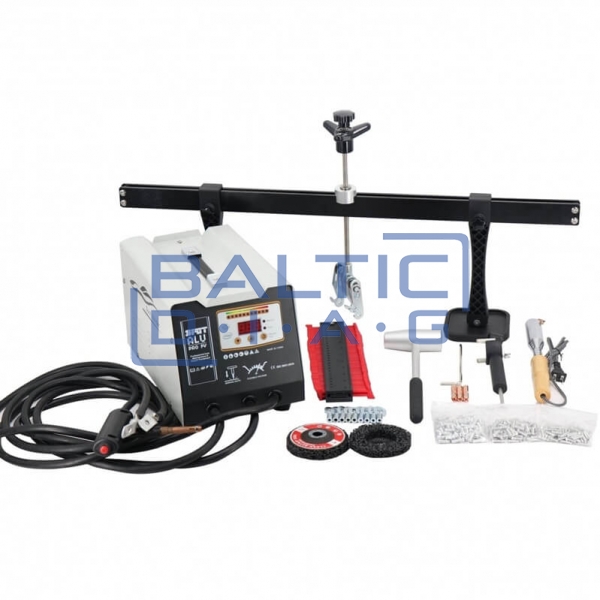 Spot body straightening machine for aluminum and straightening tool kit
