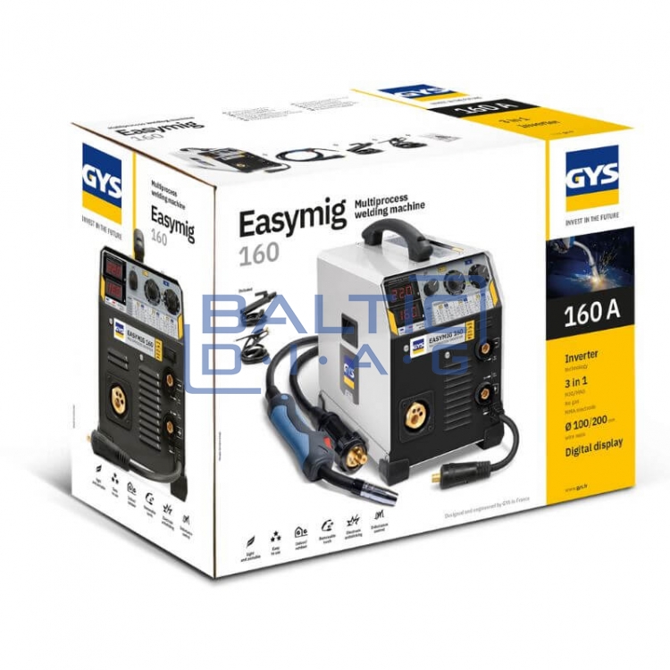 Semi-automatic welding machine for MIG/MAG and MMA welding GYS EASYMIG 160
