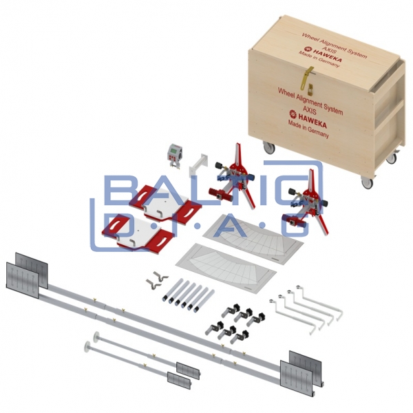 Laser-mechanical wheel/axle alignment system for heavy-duty vehicles Haweka AXIS500