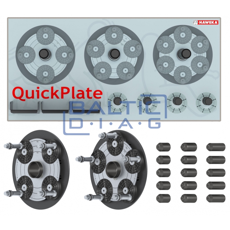 Набор из 2 регулируемых прижимных пластин для центрирования колёс QuickPlate с настенным держателем (для дисков с 4 и 5 отверстиями)