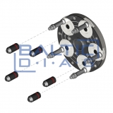 Adjustable clamping plate for wheel centering QuickPlate V (4-pin) Haweka
