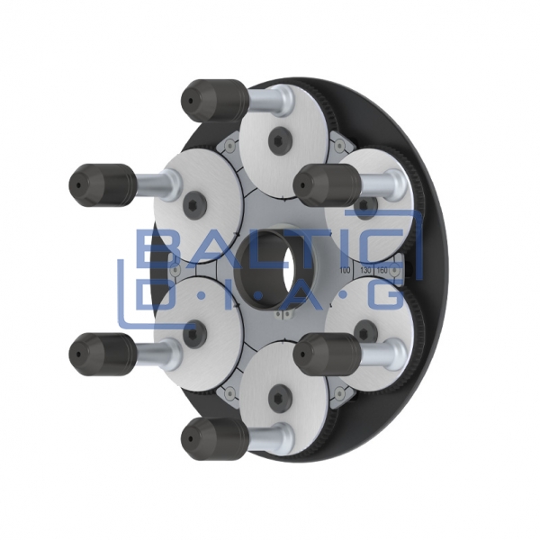 Adjustable clamping plate for wheel centering QuickPlate with standard bolt heads (6-hole) Haweka