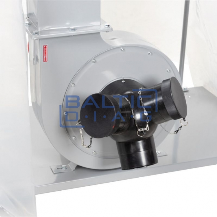 Dust collector with insert for workshops with 3 suction ports