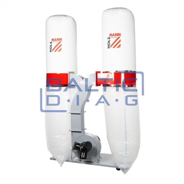 Dust collector with insert for workshops with 3 suction ports