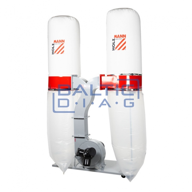 Dust collector with insert for workshops with 3 suction ports