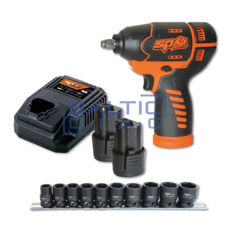 Akumuliatorinis smūginis veržliasukis 12V 3/8" SX-DRIVE su priedų rinkiniu