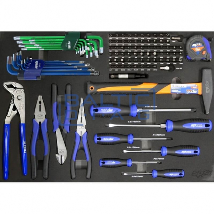 Įrankių vežimėlis su 9 stalčiais ir įrankiais 214 vnt. TOOLKIT TECH Series SP Tools