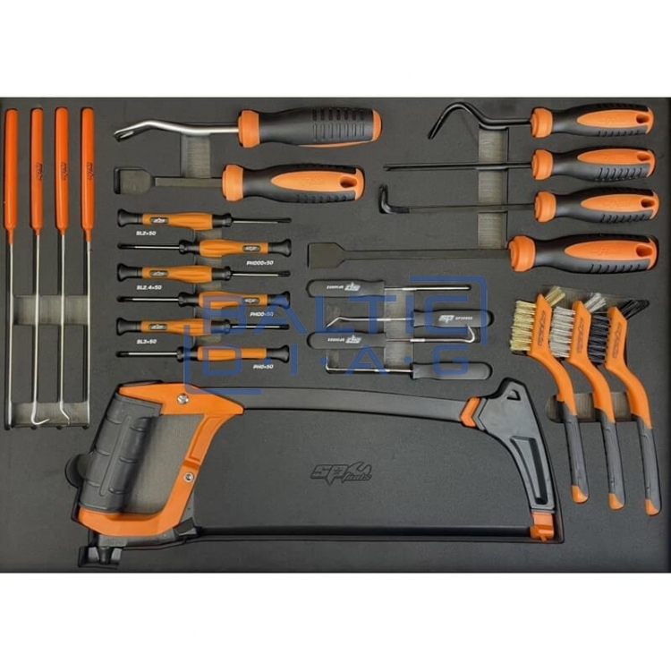 Įrankių vežimėlis su 9 stalčiais ir įrankiais 214 vnt. TOOLKIT TECH Series SP Tools
