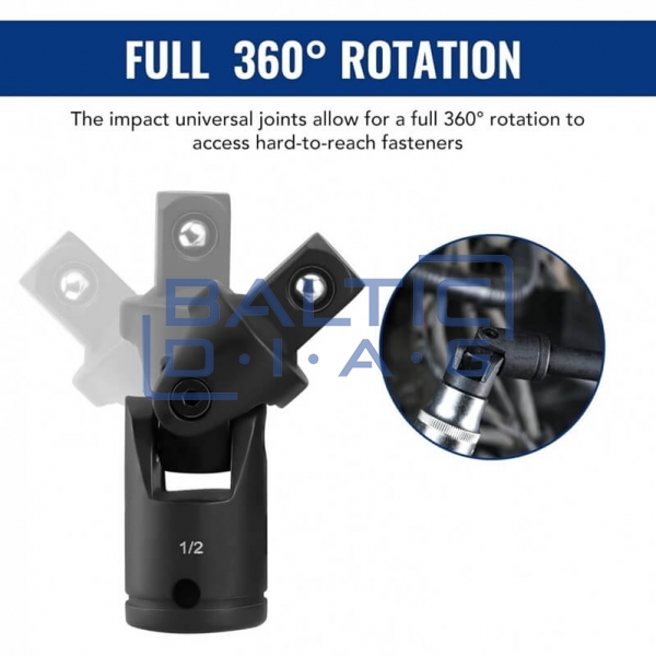 Impact extension bar and adapter set 1/4"+3/8"+1/2" 18 pcs
