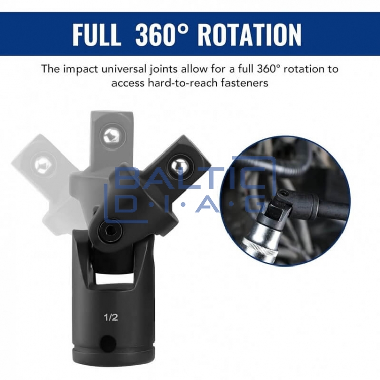 Impact extension bar and adapter set 1/4"+3/8"+1/2" 18 pcs