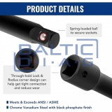 Impact extension bar and adapter set 1/4"+3/8"+1/2" 18 pcs