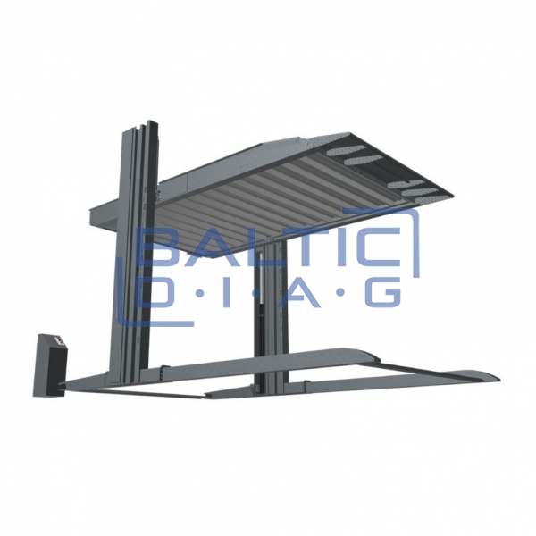 Two-post parking lift for underfloor heating