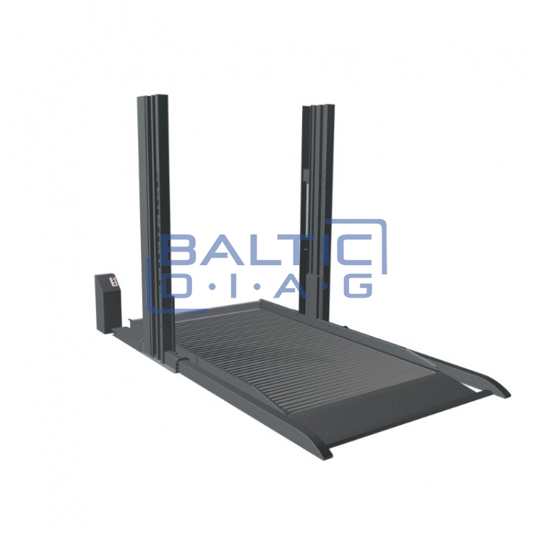 Two-post parking lift for underfloor heating