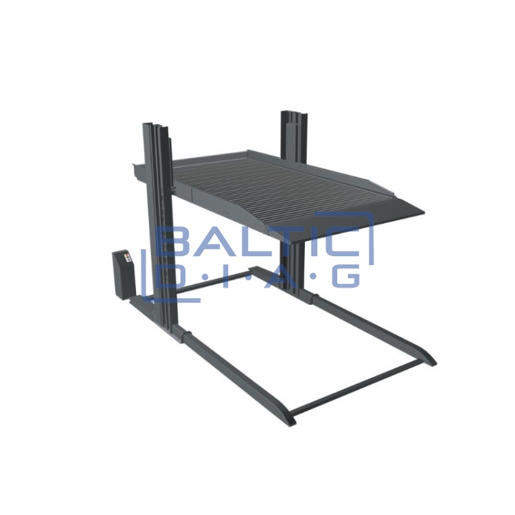 Two-post parking lift for underfloor heating