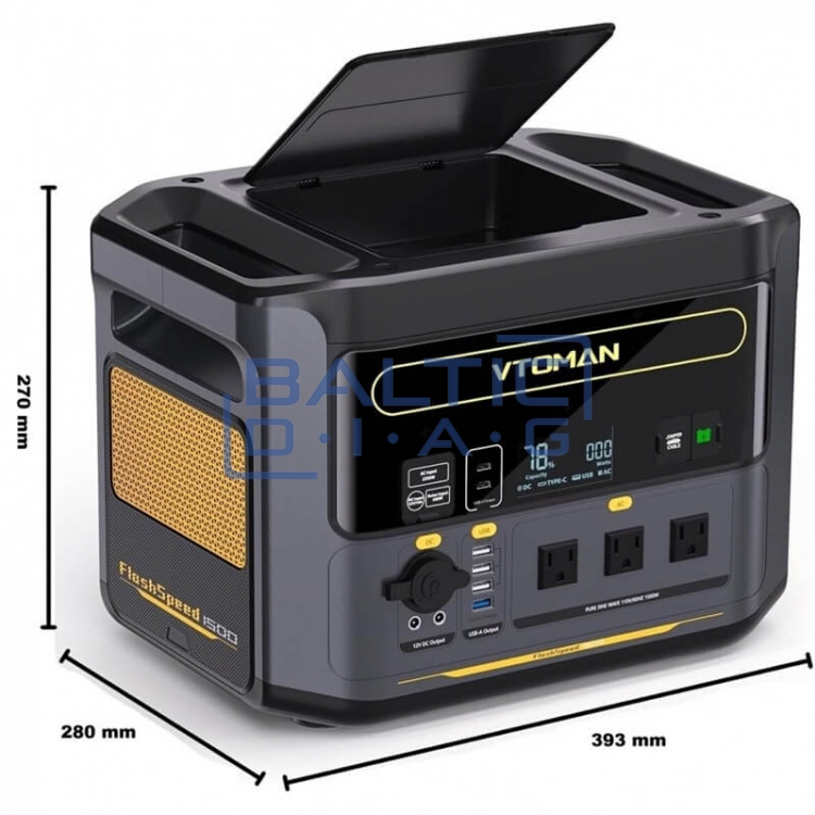 Portable battery with control module FlashSpeed 1500 VTOMAN