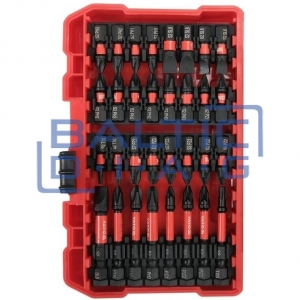 1/4" smūginių keičiamų antgalių rinkinys plokščias, PZ, PH, TORX, 54 vnt.