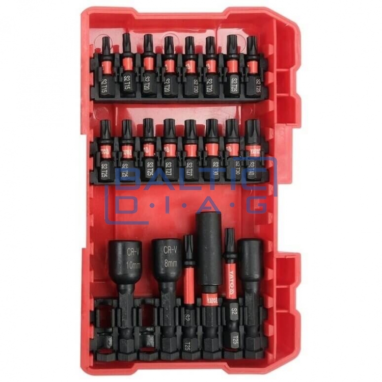 Набор ударных бит 1/4" – Шлицевые, PZ, PH, TORX, 54 шт.