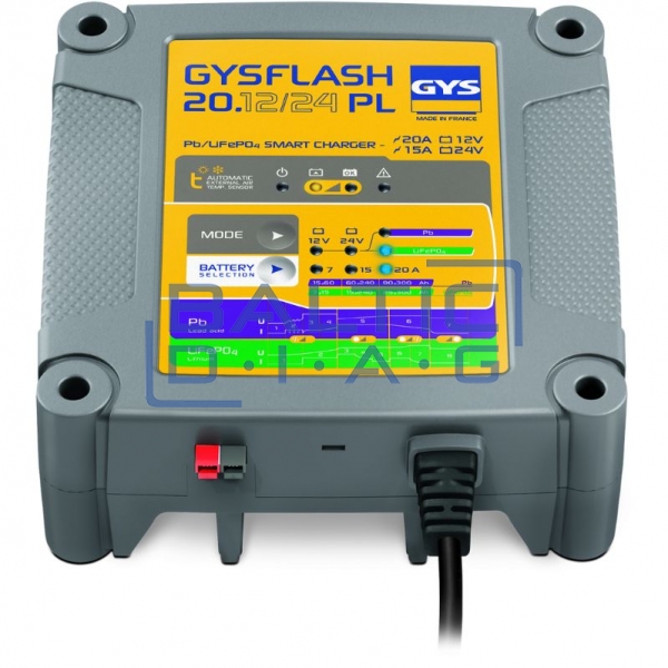 Akumuliatorių įkroviklis ir palaikymo įrenginys GYSFLASH 20.12/24 PL