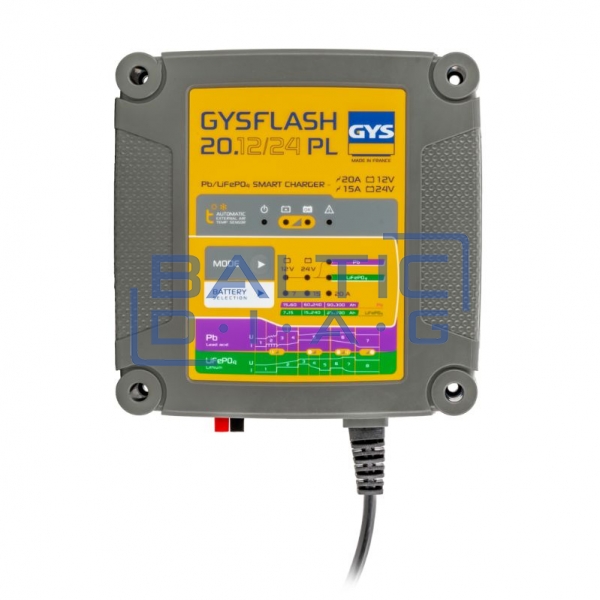 Akumuliatorių įkroviklis ir palaikymo įrenginys GYSFLASH 20.12/24 PL