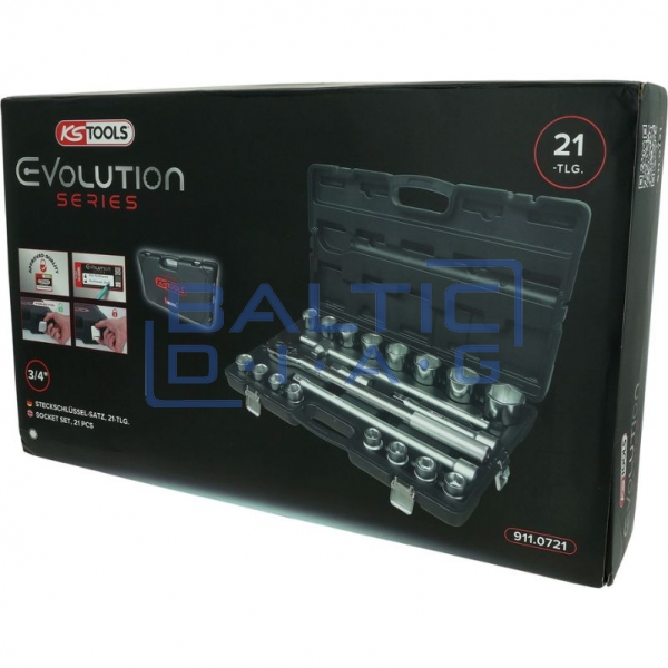 3/4" socket wrench Set, 21-piece, 6-point KS Tools