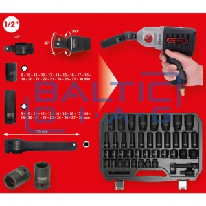 1/2" heavy-duty hex impact socket set, 40-piece KS Tools
