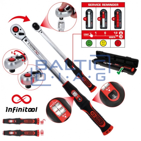 1/2" torque wrench with ratchet 20–200 Nm INFINITOOL KS Tools