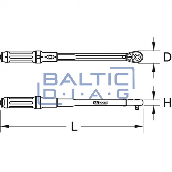 1" dinamometrinis raktas su terkšle 200–1000 Nm INFINITOOL KS Tools