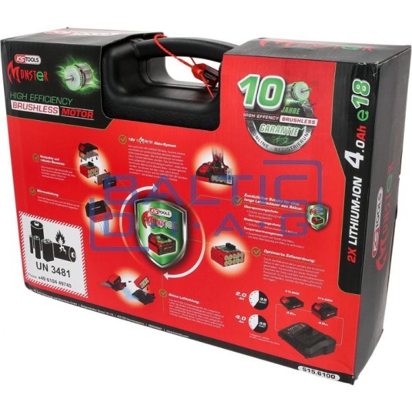 Akumuliatorinio smūginio suktuvo komplektas 1/2", 9 dalių eMONSTER KS Tools