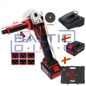 Cordless angle grinder set, 4-piece eMONSTER KS Tools