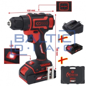 Cordless drill/driver set, 4-piece eMONSTER KS Tools