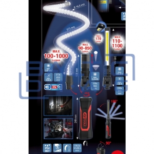 Darbinis LED šviestuvų komplektas, 4 dalių eQi UltimateBEAM Quick-Lock KS Tools
