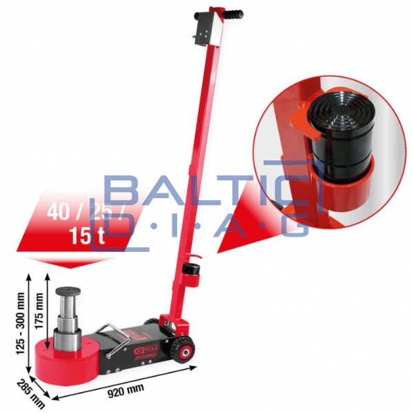 Pneumatinis hidraulinis domkratas 40 / 25 / 15 t Performance KS Tools