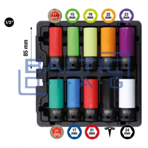 1/2" impact socket set for special aluminium rims, 10 pcs KS Tools