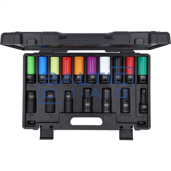1/2" special drive end socket set for wheel bolts, 17 pcs MASTER KS Tools