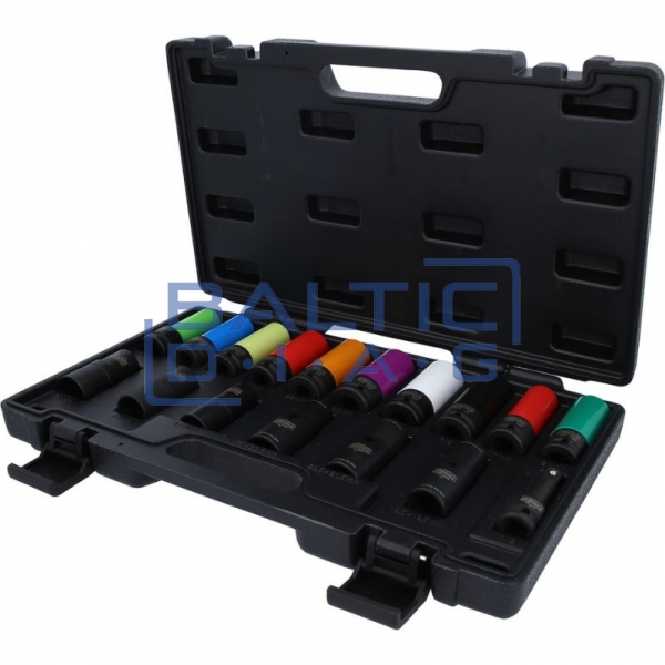1/2" special drive end socket set for wheel bolts, 17 pcs MASTER KS Tools