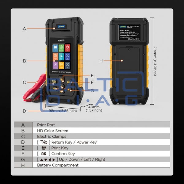 Battery tester with printer Autool BT960