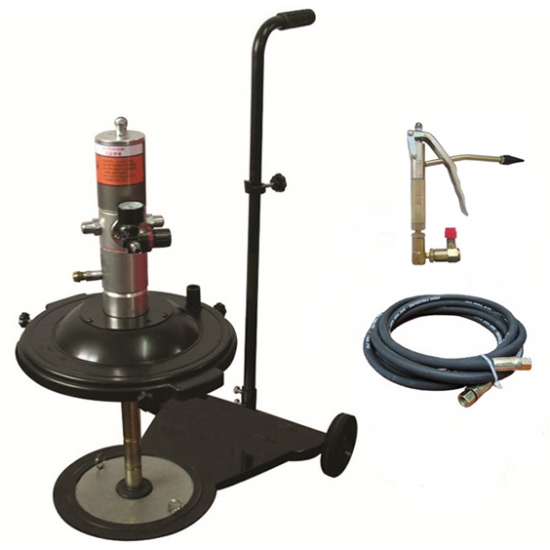 Grease pump pneumatic for grease with wheels