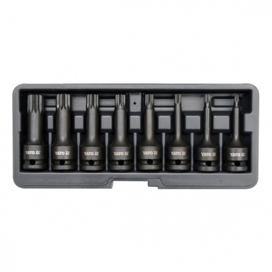 1/2 "extended head impact set with tips (SPLINE) 8pcs.