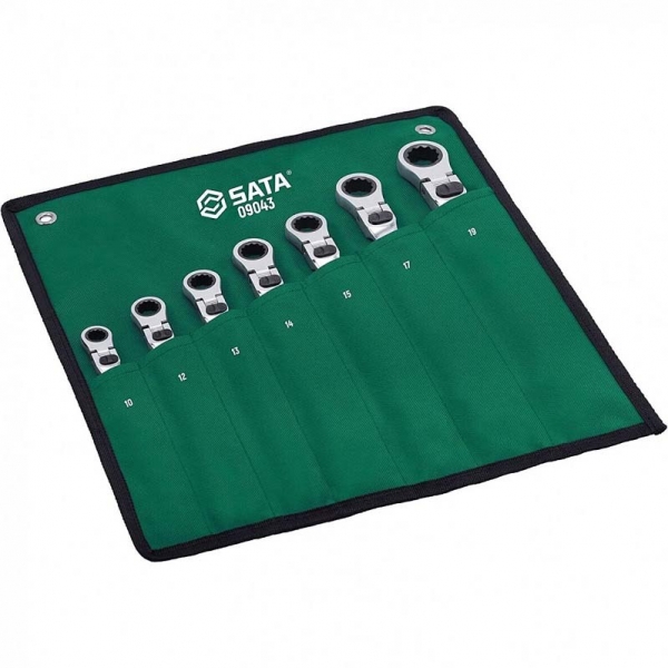 Set of keys locked with flexible ratchet 7pcs.