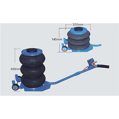 Pneumatic jack 5 tons with 3 air bags