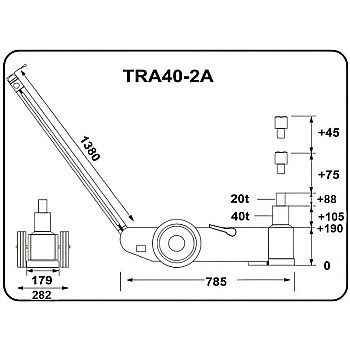 Домкрат пневмогидравлический 40т / 20т