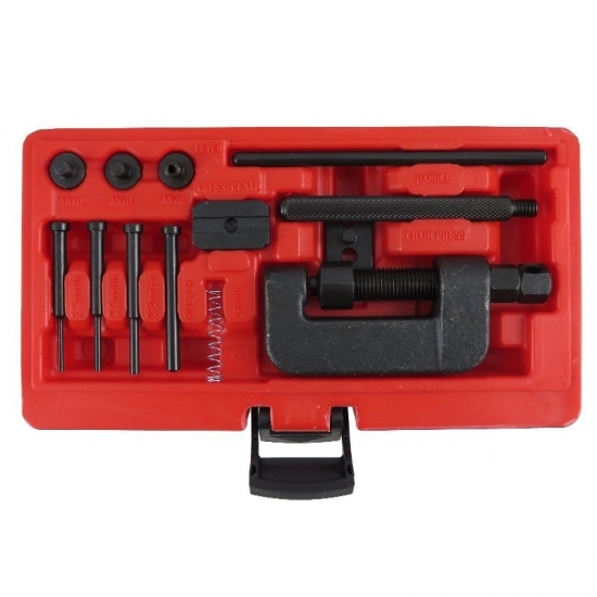 Chain riveting and separation tool set