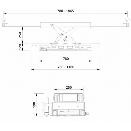 Сверхширокая гидравлическая траверса AC-Hydraulic 2,6 тонны