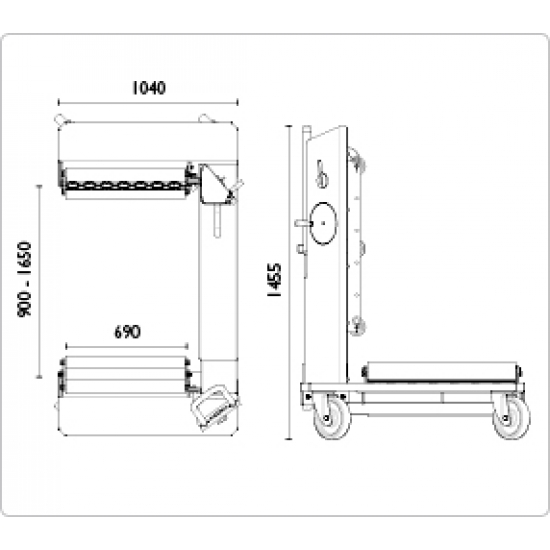 Sunkvežimių ratų vežimėlis AC Hydraulic WT1500N